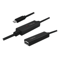 Logilink LOGILINK USB 2.0 Aktív Repeater kábel USB-C - USB-A 15m - Fekete