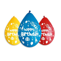 Godan Happy Birthday feliratos lufi vegyes színekben, 30 cm - 5 db