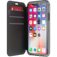 Griffin Griffin Survivor Clear Wallet Apple iPhone X / XS Flip Bőrtok - Átlátszó/Fekete