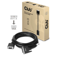 Club3D Club3D DVI-A - D-SUB kábel 3.0m Fekete