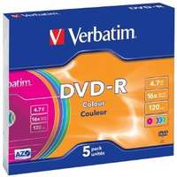 Verbatim Verbatim 43557 AZO Colour DVD-R lemez Slim tokban BOX 5db