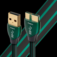 AudioQuest AudioQuest Forest USB 3.0-A apa - Micro USB-B apa Összekötő kábel 1.5m - Fekete/Zöld