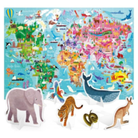 Headu Headu Óriás világkörüli út - 108 darabos puzzle állatfigurákkal