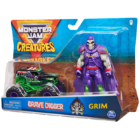 Spin Master Spin Master Monster Jam Grave Digger kisautó Grim figurával (1:64) - Fekete