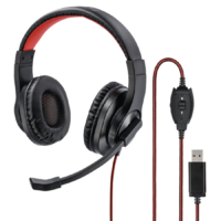 Hama Hama HS-USB400 Headset - Fekete/Piros