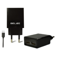Beline Beline 0010 Hálózati 2xUSB-A töltő (5V / 2A) + 1m USB-C töltőkábel