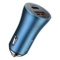 Baseus Baseus Golden Contactor Pro Dual Quick Charger Autós USB-A / USB-C töltő - Kék (40W)