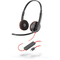 Plantronics Poly Blackwire 3220 USB-C Stereo Headset - Fekete