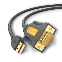 Ugreen Ugreen 20210 USB-A apa 2.0 - RS232 DB9 apa Aktív adapter kábel - Szürke (1m)