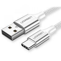 Ugreen Ugreen 60129 US266 USB-A apa - USB-C apa 2.0 Adat és töltőkábel - Fehér (0.25m)
