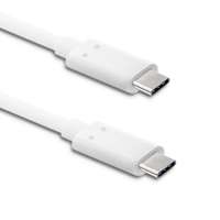 Qoltec Qoltec USB-C apa - USB-C apa 3.1 Adat és töltőkábel - Fehér (1m)