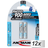 Ansmann Ansmann Photo maxE NiMH Micro AAA 900 mAh Újratölthető elem (12x2/csomag)