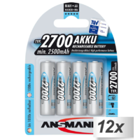 Ansmann Ansmann NiMH Mignon AA 2700 mAh Újratölthető elem (12x4/csomag)