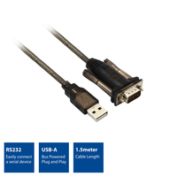 ACT ACT AC6000 USB-A apa - Soros port Átalakító kábel 1,5m - Fekete