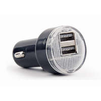 EnerGenie Gembird EG-U2C2A-CAR-02 USB Autós töltő - Fekete (10W)