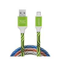 Delight Delight 55436 USB-A apa - USB-C apa 2.0 Adat és töltőkábel - Fehér/Zöld/Piros/Kék (1m)