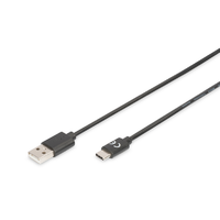 Digitus Digitus AK-300148-040-S USB-A apa - USB-C apa 2.0 Adat és töltőkábel - Fekete (4m)