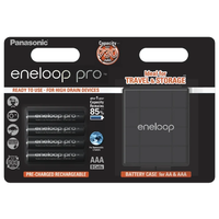 Panasonic Panasonic Eneloop Pro BK-4HCDEC4BE Újratölthető Microelem (4db/csomag) + Tok