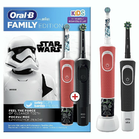 Oral-B Oral-B Vitality Pro D103 + Kids D100 Star Wars Elektromos fogkefe Duopack - Fekete/Narancssárga (2db)