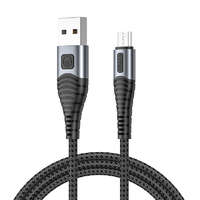 Vipfan Vipfan X10 USB-A apa - MicroUSB-B apa 2.0 Adat és töltő kábel - Fekete (1.2m)