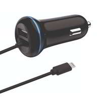 2GO 2GO USB / Lightning Autós töltő - Fekete (5V / 2,4A)