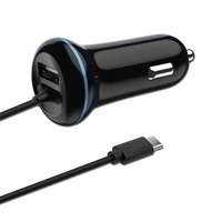 2GO 2GO USB / USB-C Autós töltő - Fekete