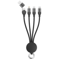 2GO 2GO USB-A/USB-C apa - Lightning/MicroUSB/USB-C 2.0 Adat és töltő kábel - Fekete (0.15m)
