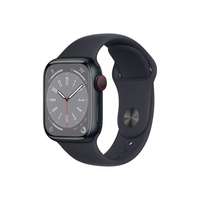 Apple Apple Watch Series 8 LTE (41 mm) Okosóra - Éjfekete Alumíniumtok Fekete Sportszíjjal