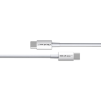 Qoltec Qoltec 52359 USB-C apa - USB-C apa 2.0 Adat és töltő kábel - Fehér (1m)