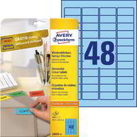 Avery Zweckform Avery Zweckform 45,7 x 21,2 mm Etikett tintasugaras és lézer nyomtatóhoz kék (960 címke / csomag)