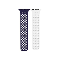 Phoner Phoner Spike Apple Watch S4/S5/S6/S7/S8/S9/SE/Ultra Szilikon Szíj 42/44/45/49mm - Kék/Fehér