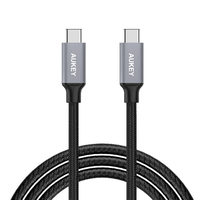 AUKEY Aukey CB-CD6 USB-C apa - USB-C apa 3.0 Adat és töltő kábel - Szürke (2m)