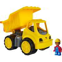 BIG BIG Power-Worker Billenőplatós teherautó figurával - Sárga