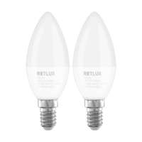 Retlux Retlux REL 34 LED C37 izzó 5W 430lm 3000K E14 - Meleg fehér (2db)