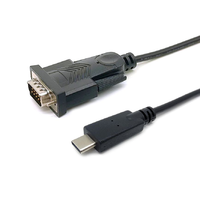 Equip Equip 133392 USB-C apa 2.0 - Serial (9 pin) apa adatkábel - Fekete (1.5m)