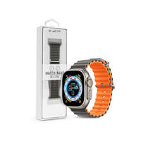 Devia Devia Deluxe Apple Watch S1/S2/S3/S4/S5/S6/S7/S8/S9/SE Szilikon Sport Szíj 38/40/41mm - Szürke/Narancssárga