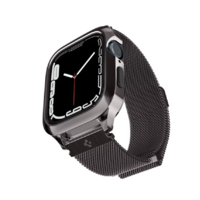 Spigen Spigen Metal Fit Pro Apple Watch S8/S7 Utángyártott Fém szíj tokkal 44/45mm - Fekete