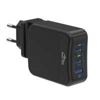 Media-tech Media-tech PD Smart Power 2x USB Type-C / 1x USB-A Univerzális Hálózati töltő - Fekete (65W)