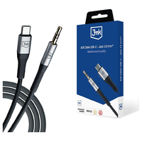3mk 3mk AUX USB-C apa - Jack 3.5 mm apa kábel (1m)
