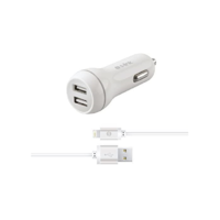 S-Link S-Link SW-C530 2x USB-A Autós töltő + Micro USB kábel - Fehér (5W)