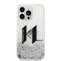 Karl Lagerfeld Karl Lagerfeld Liquid Glitter Big KL Apple iPhone 14 Pro Tok - Ezüst/Mintás