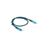 Lanberg Lanberg CA-CMCM-45CU-0005-BK USB-C apa - USB-C apa 4.0 Adat és töltőkábel - Kék/Fekete (0.5m)