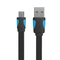 Vention Vention VAS-A14-B050 USB-A apa - Mini USB-B apa 2.0 Adat és töltő kábel - Fekete/Kék (0.5m)