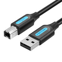 Vention Vention COQBL USB Type-A apa - USB Type-B apa 2.0 Adat és töltő kábel - Fekete (10m)