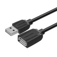 Vention Vention VAS-A44-B500 USB Type-A apa - USB Type-A anya 2.0 Hosszabító kábel - Fekete (5m)