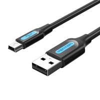 Vention Vention COMBC USB-A apa - MiniUSB-B apa 2.0 Adat és töltő kábel - Fekete (0.25m)