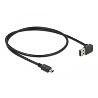 Delock Delock 85184 USB Type-A apa - Mini USB Type-B apa 2.0 Adat és töltő kábel - Fekete (0.5m)