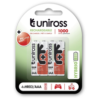 Uniross Uniross UH4AAA1000 AAA NiMH Akkumulátor 1000mAh (4db/csomag)