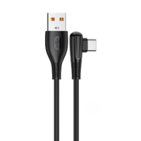 KAKU Kakusiga KSC-417 USB-A apa - USB-C apa Adat és töltő kábel 1m - Fekete