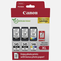 Canon Canon PG-545XLX2/CL-546XL Eredeti Tintapatron Fekete/Színes + 50db Fotópapír